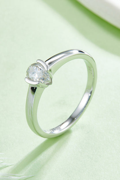 Moissanite 925 Sterling Silver Low Set Solitaire Ring