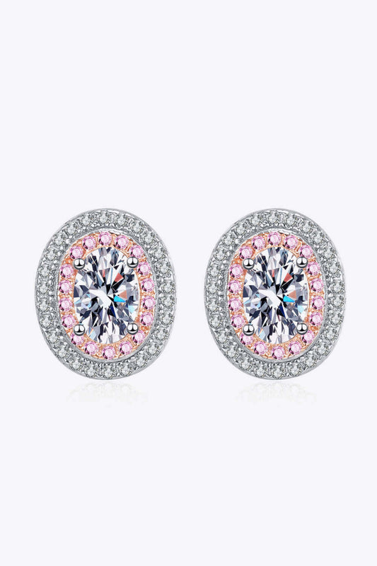 Platinum-Plated Moissanite Stud Earrings