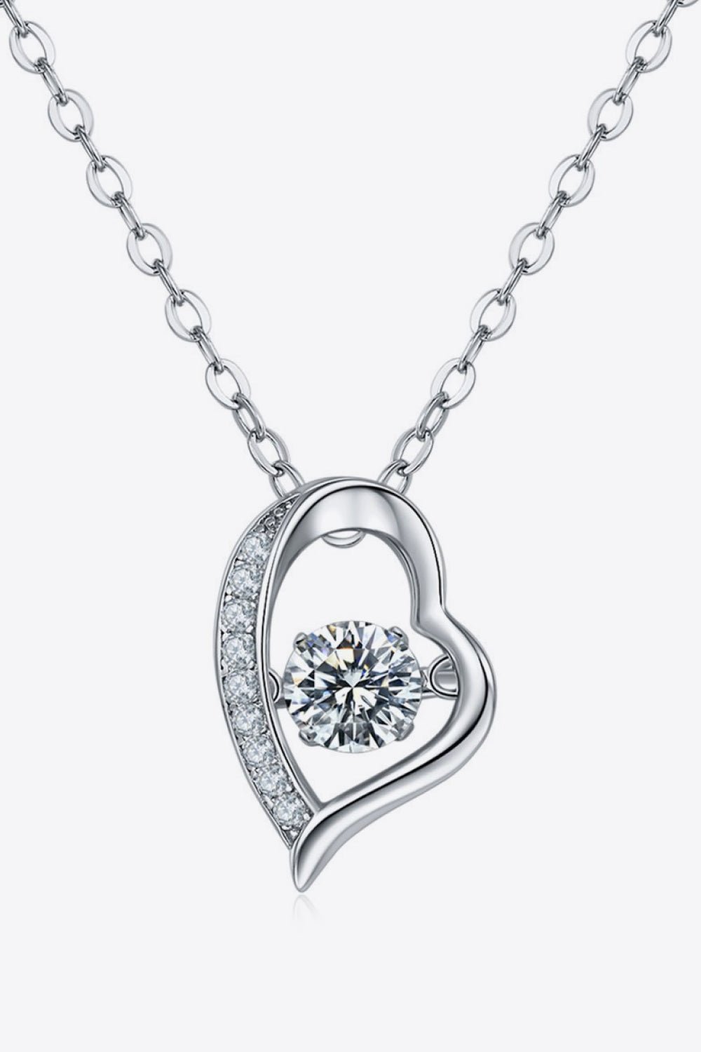 "I love you" Moissanite Heart Pendant Necklace - Eva's Daughters