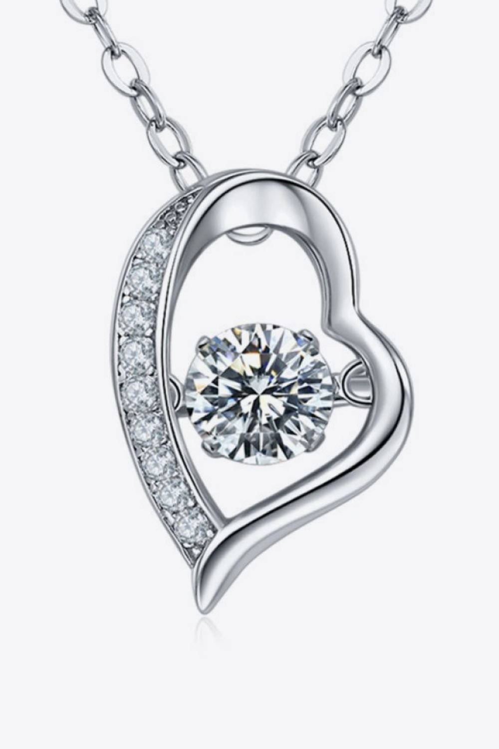 "I love you" Moissanite Heart Pendant Necklace - Eva's Daughters