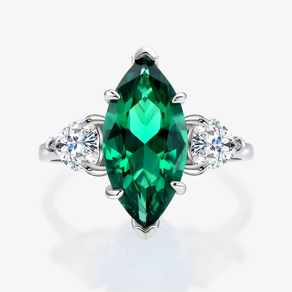 Green CZ 925 Sterling Silver Ring