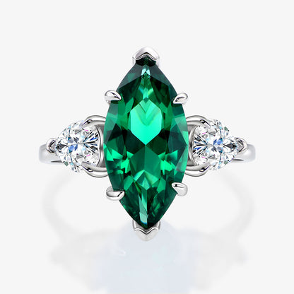 Green CZ 925 Sterling Silver Ring