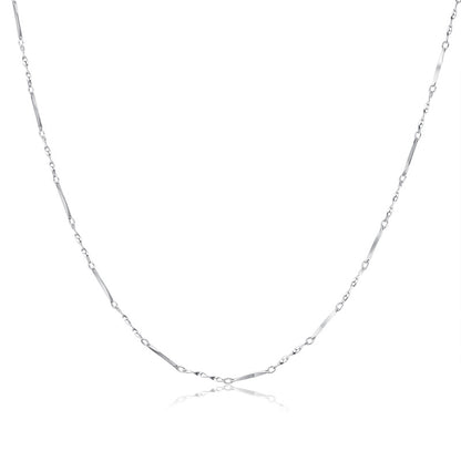 Twisted Link Bar 925 Sterling Silver 20" 22" 24" Chain