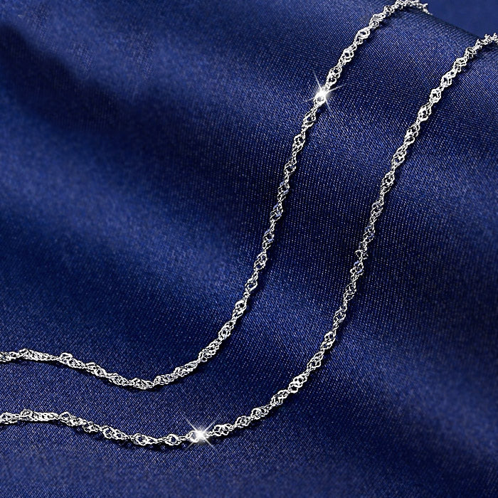 Singapore Sterling Silver Chain 925 Silver 16"/18"